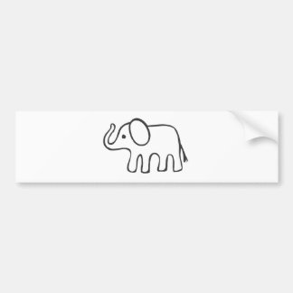Elephant in Black and White Sketch Bumper Sticker