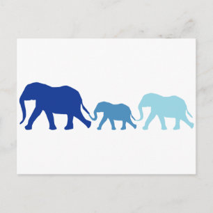 Elephant in Blue Postcard