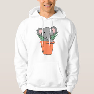 Elephant In Blumentop Funny Elephant Plants Hoodie