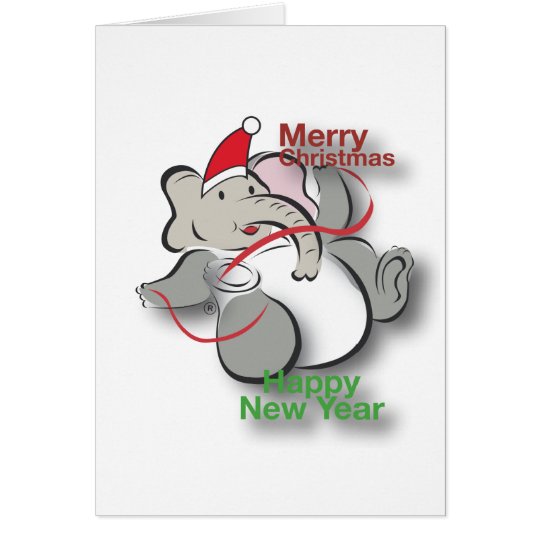 Elephant in Christmas Card
