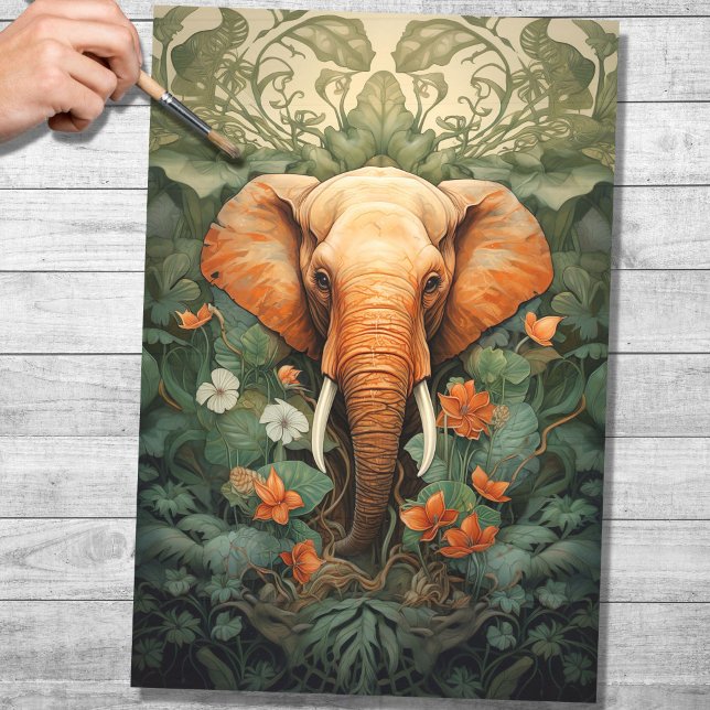 Elephant In Foliage 1 Decoupage Paper (Creator Uploaded)
