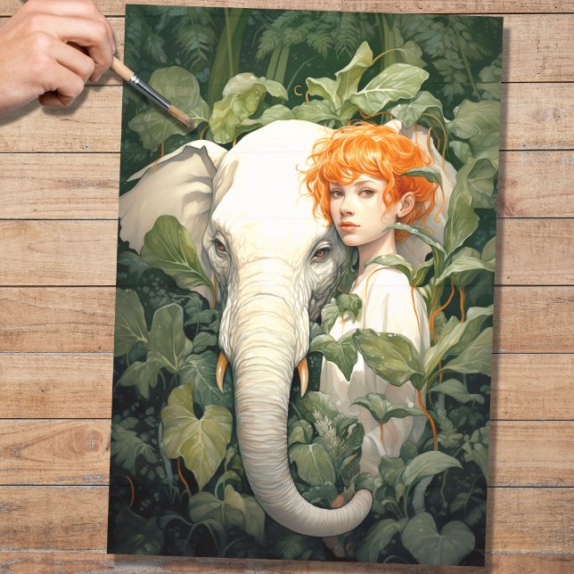 Elephant In Foliage 4 Decoupage Paper (Creator Uploaded)