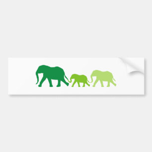 Elephant in Green Bumper Sticker