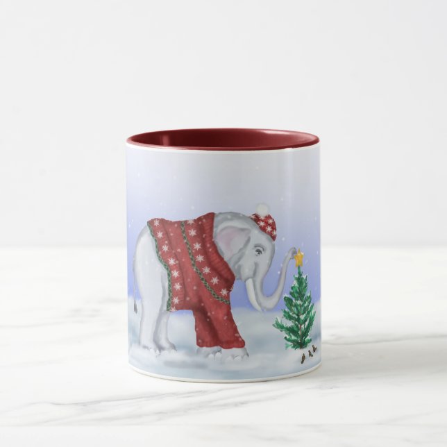 Elephant in Hand Knitted Sweater Mug (Center)
