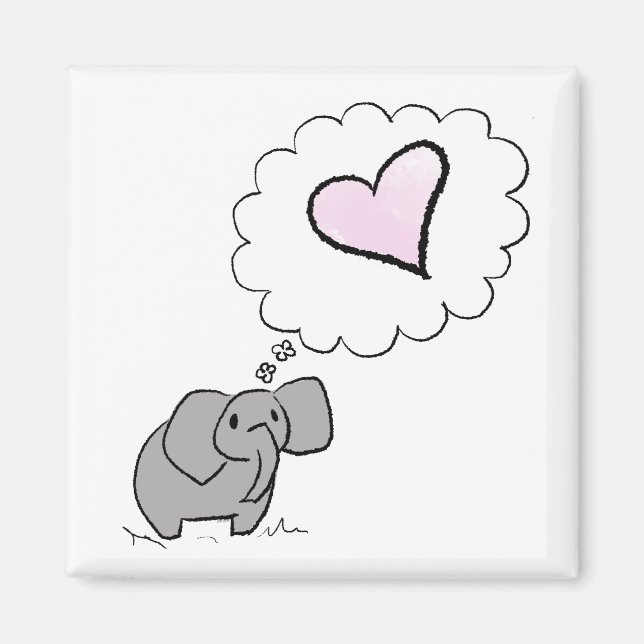 Elephant in love magnet (Front)
