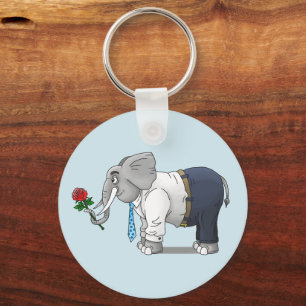 Elephant in Love Valentine's Day Key Ring