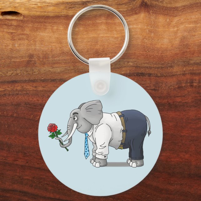 Elephant in Love Valentine's Day Key Ring (Front)