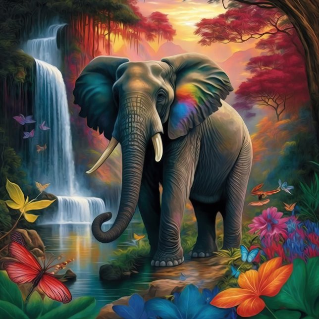 Elephant in Majestic Scenery Jigsaw Puzzle (Creator Uploaded)