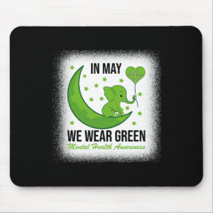 Elephant In May We Wear Green For Mental Health Aw Mouse Mat