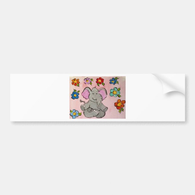 Elephant in meditation bumper sticker (Front)
