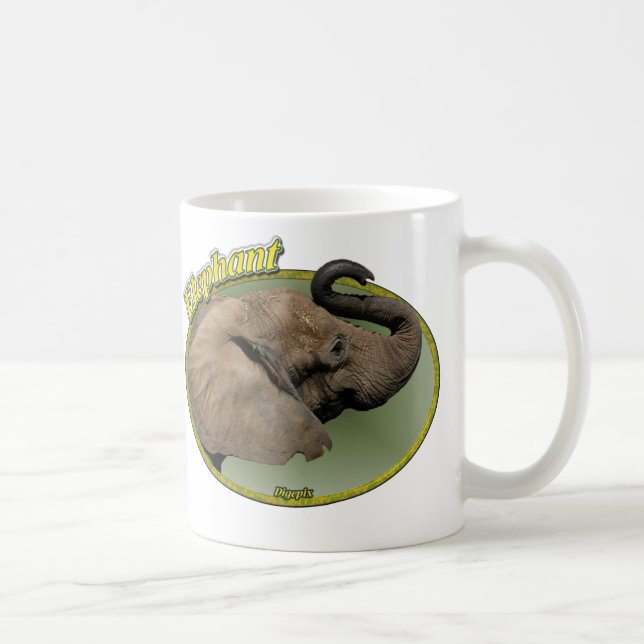 Elephant in oval coffee mug (Right)