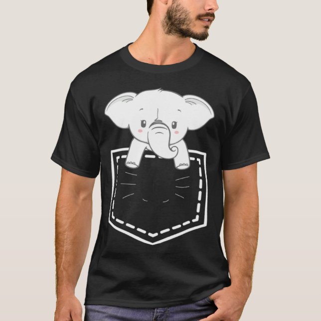 Elephant In Poket Elephants   For Men Women T-Shirt (Front)