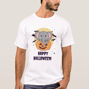 Elephant In Pumpkin Cute Elephant Happy Halloween T-Shirt
