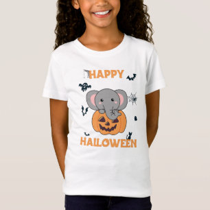 Elephant In Pumpkin Cute Elephant Happy Halloween T-Shirt