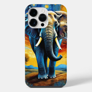 Elephant in the starry night iPhone 14 pro max case