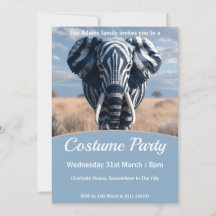 Elephant In Zebra Disguise Costume Party