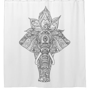 Elephant Inspired Shower Curtain