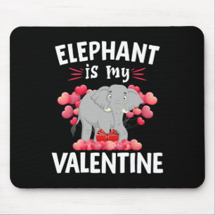 Elephant Is My Valentine Happy Valentine's Day Ele Mouse Mat