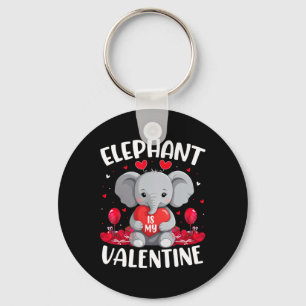 Elephant Is My Valentine Love Hearts Elephant Vale Key Ring