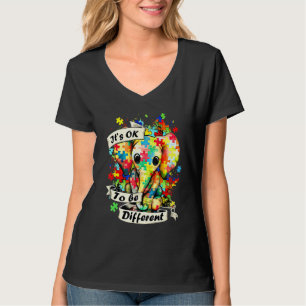 Elephant It's Ok To Be Different Autism Mum For Au T-Shirt