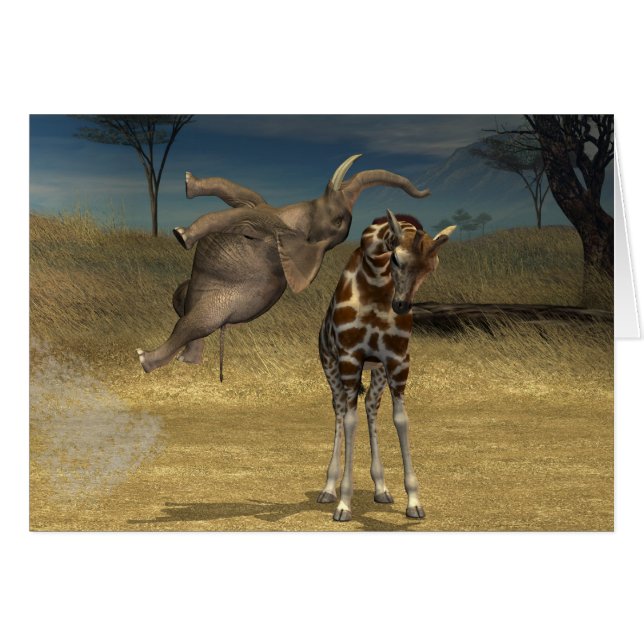 Elephant Jumps Over Giraffe (Front Horizontal)