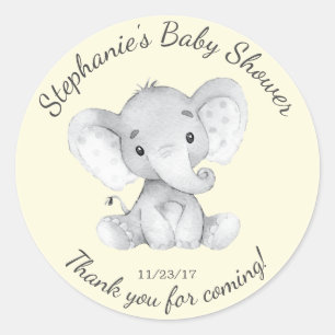 Elephant Jungle Animals Baby Shower Favour Sticker
