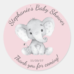 Elephant Jungle Animals Baby Shower Favour Sticker