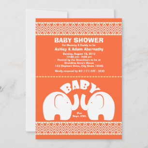 Elephant Jungle Baby Shower Invitation