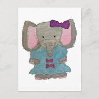 Elephant Jungle Friends Baby Animal Water Color
