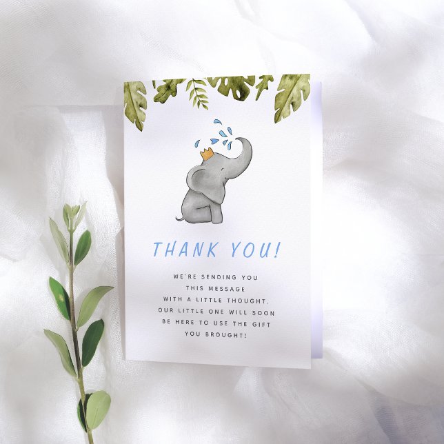 Elephant & Jungle Greenery Baby Shower Thank You (Creator Uploaded)