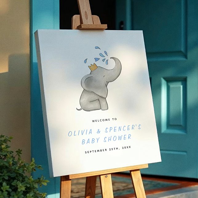 Elephant Jungle Greenery Baby Shower Welcome Sign (Creator Uploaded)