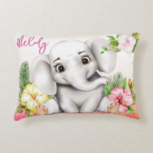 Elephant Jungle Safari Personalised Baby Decorative Cushion