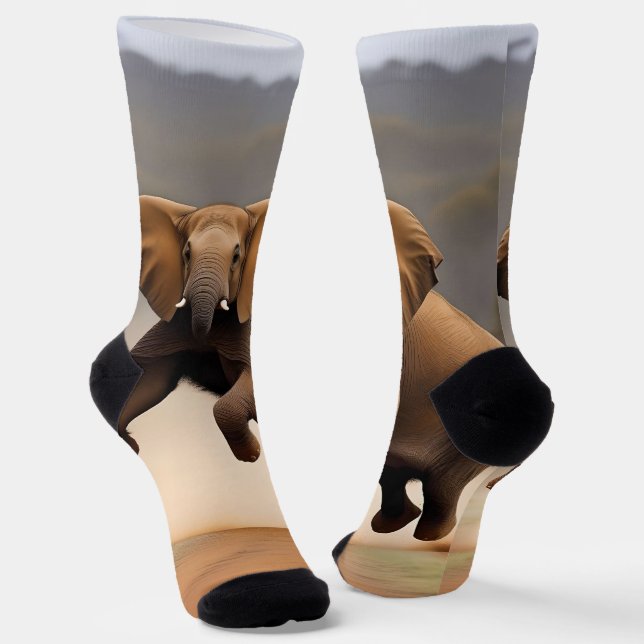 Elephant Kangaroo Hop,  Socks (Angled)