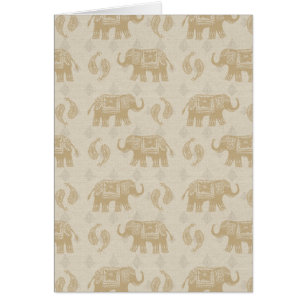 Elephant Khaki Caravan Pattern