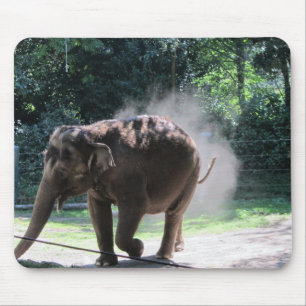 Elephant Kicking Up Some Dust Mouse Mat