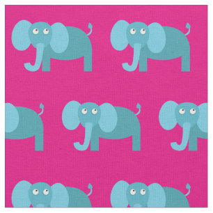 Elephant Kid Baby Nursery Pink Fabric