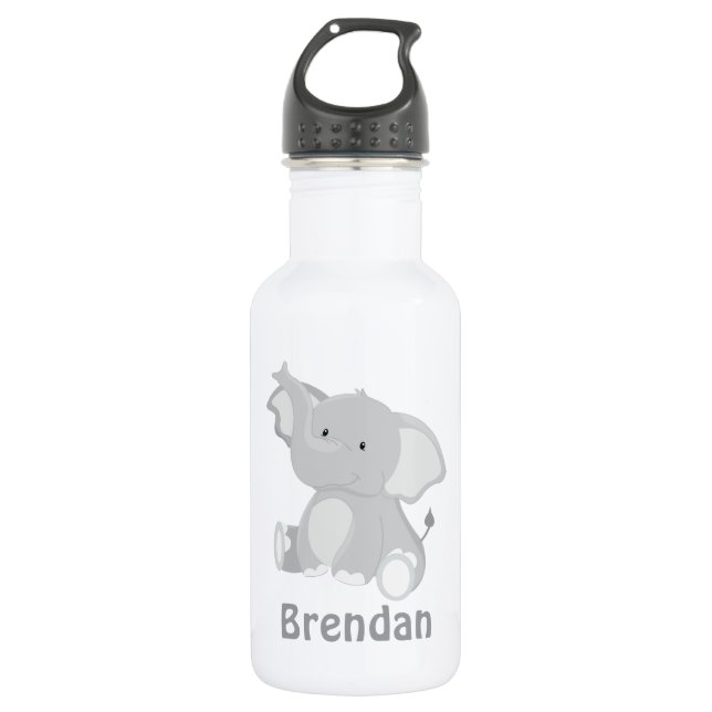 Elephant Kids Personalised 532 Ml Water Bottle (Front)