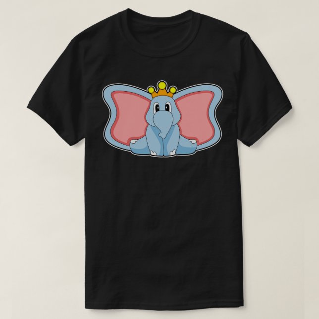 Elephant King Crown T-Shirt (Design Front)