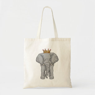 Elephant King Crown Tote Bag