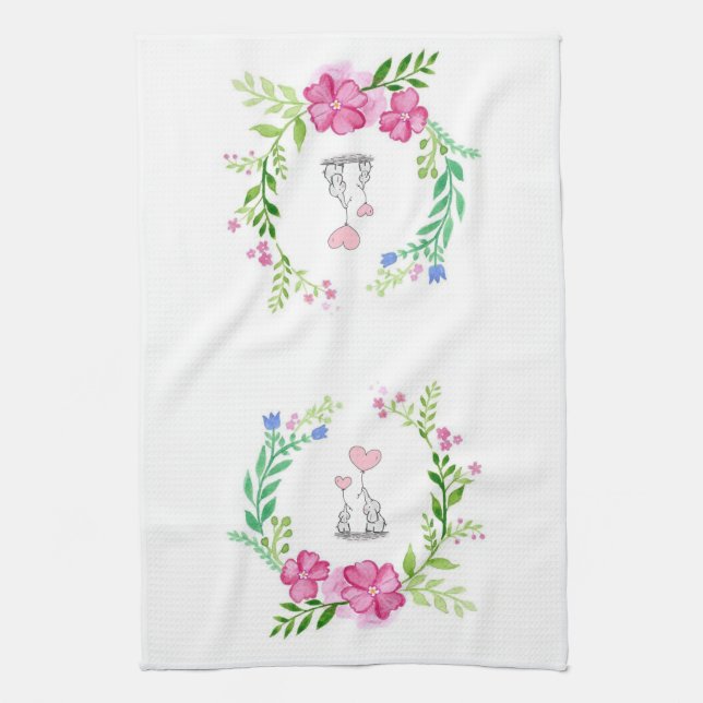 Elephant  Kitchen Hand Towel (Vertical)