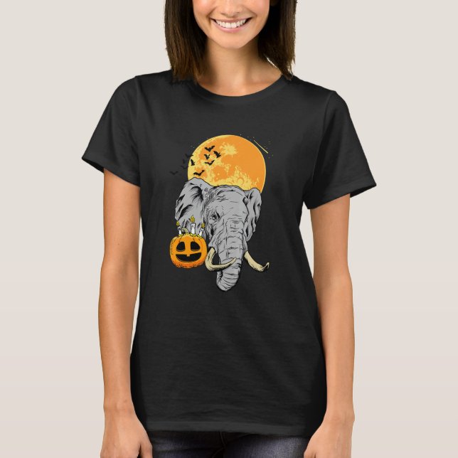 Elephant Lazy Halloween Costume Cool Animal Bats P T-Shirt (Front)
