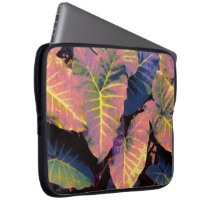 Elephant Leaves in Tropical Pastels Laptop Sleeve