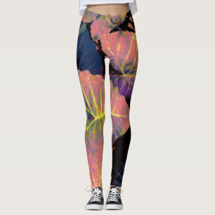 Elephant Leaves in Tropical Pastels Leggings
