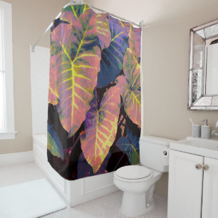 Elephant Leaves in Tropical Pastels Shower Curtain