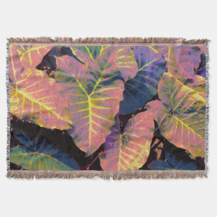 Elephant Leaves in Tropical Pastels Throw Blanket