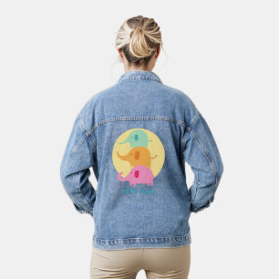 elephant , let's play denim jacket