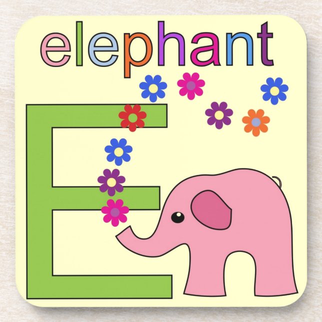 Elephant Letter E Coaster (Front)