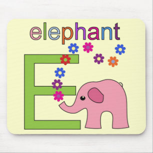 Elephant Letter E Mouse Mat