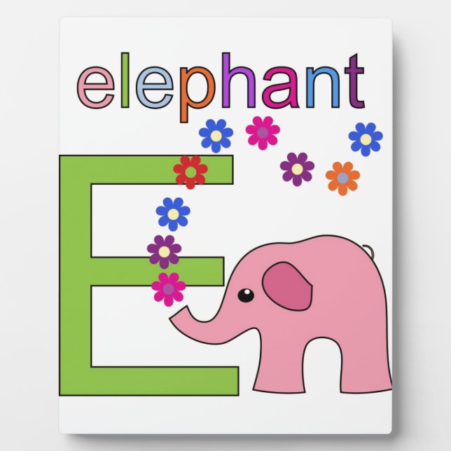Elephant Letter E Plaque (Front)