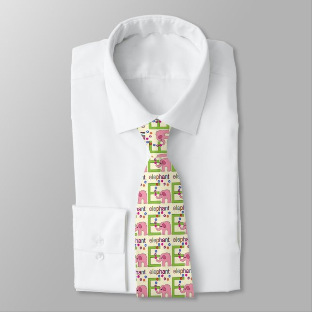 Elephant Letter E Tie (Tied)